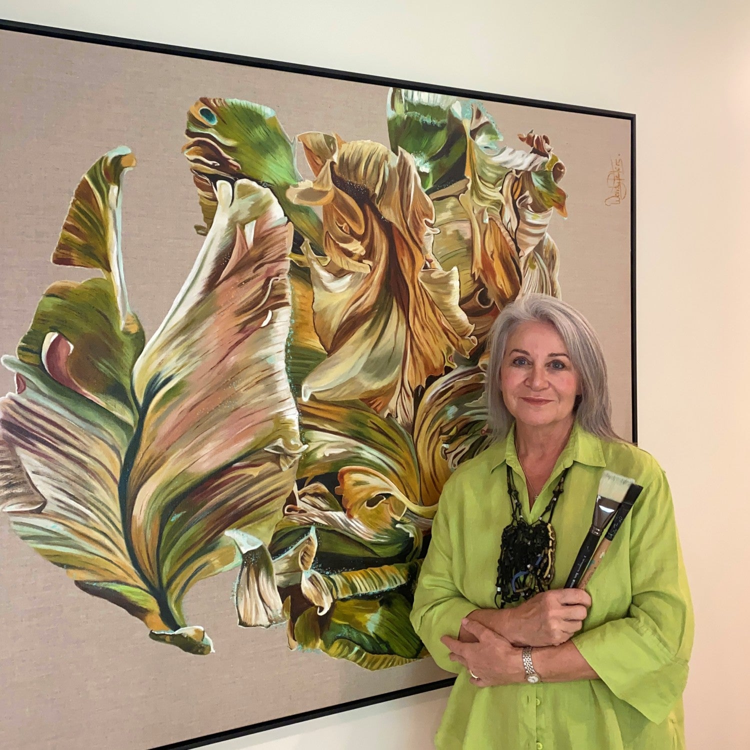 Wendy Peters contemporary Australian artist painting unique nature inspired botanicals in her Sunshine Coast Studio