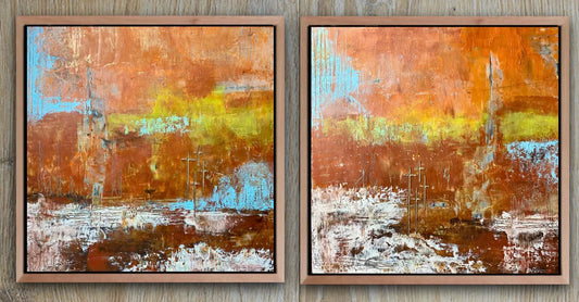 Fired Earth I & II - Diptych