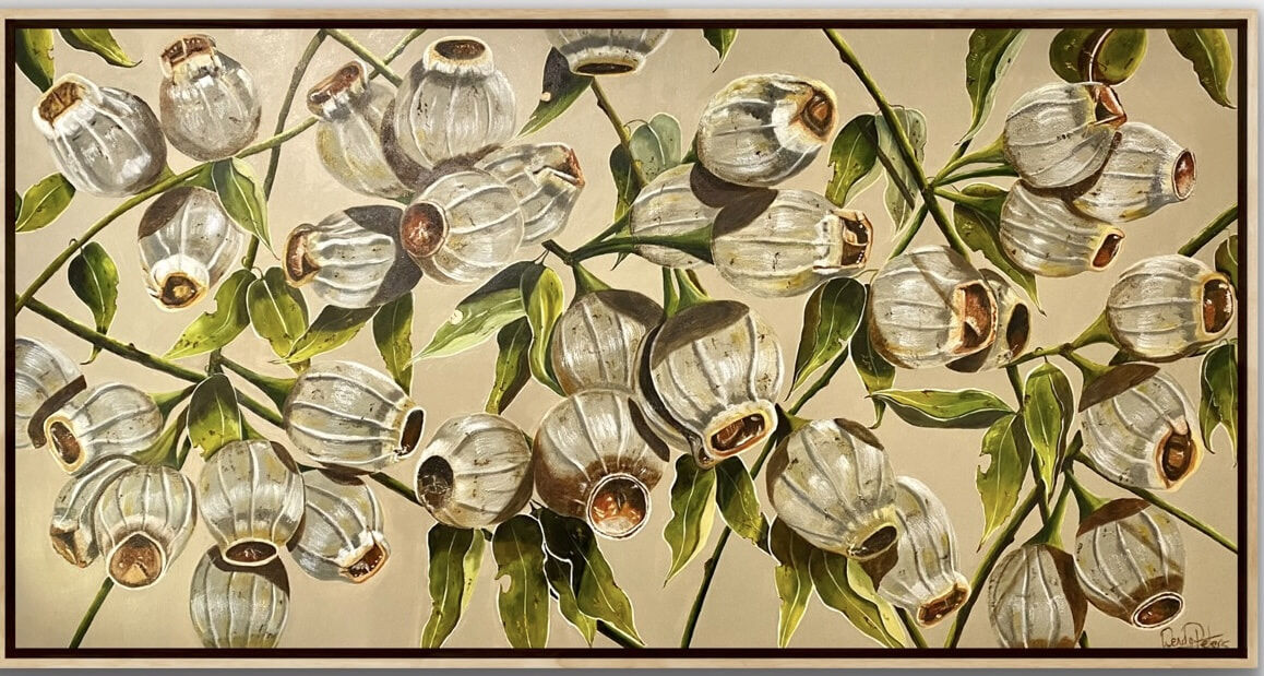 gum_nut_symphony-framed-oil-183x92_wendy_peters