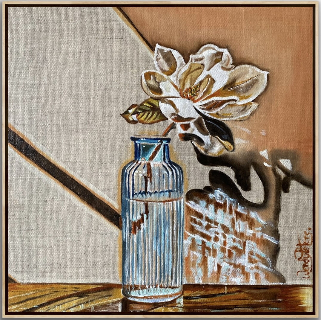 Magnolia_reflectios_oil_framed_30x30_wendy_peters