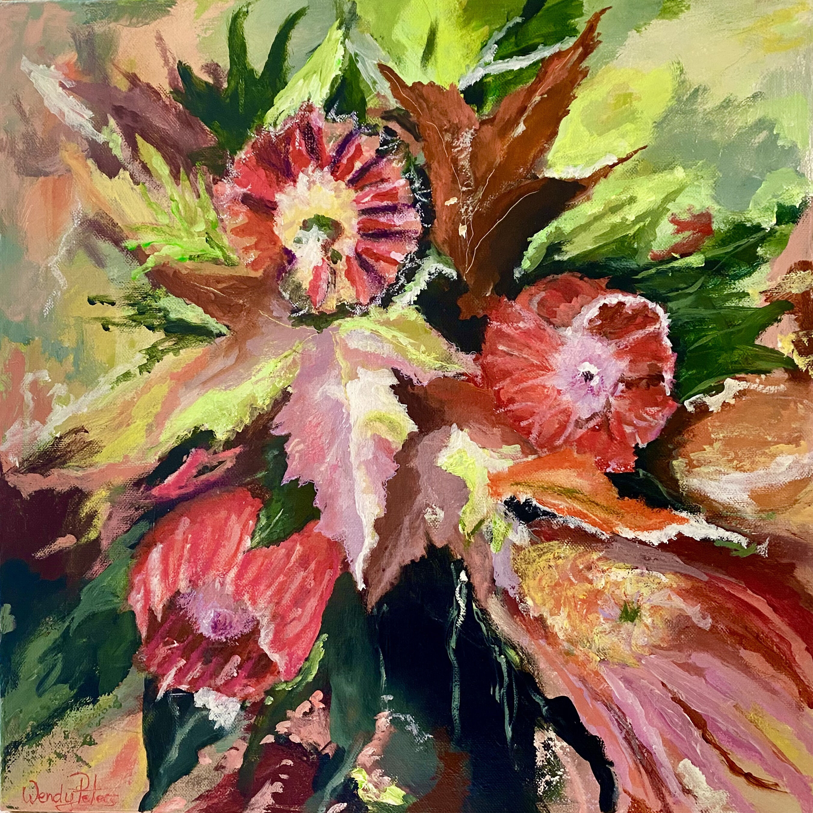 Floral_Fusion_acrylic_46x46cm_Wendy_Peters