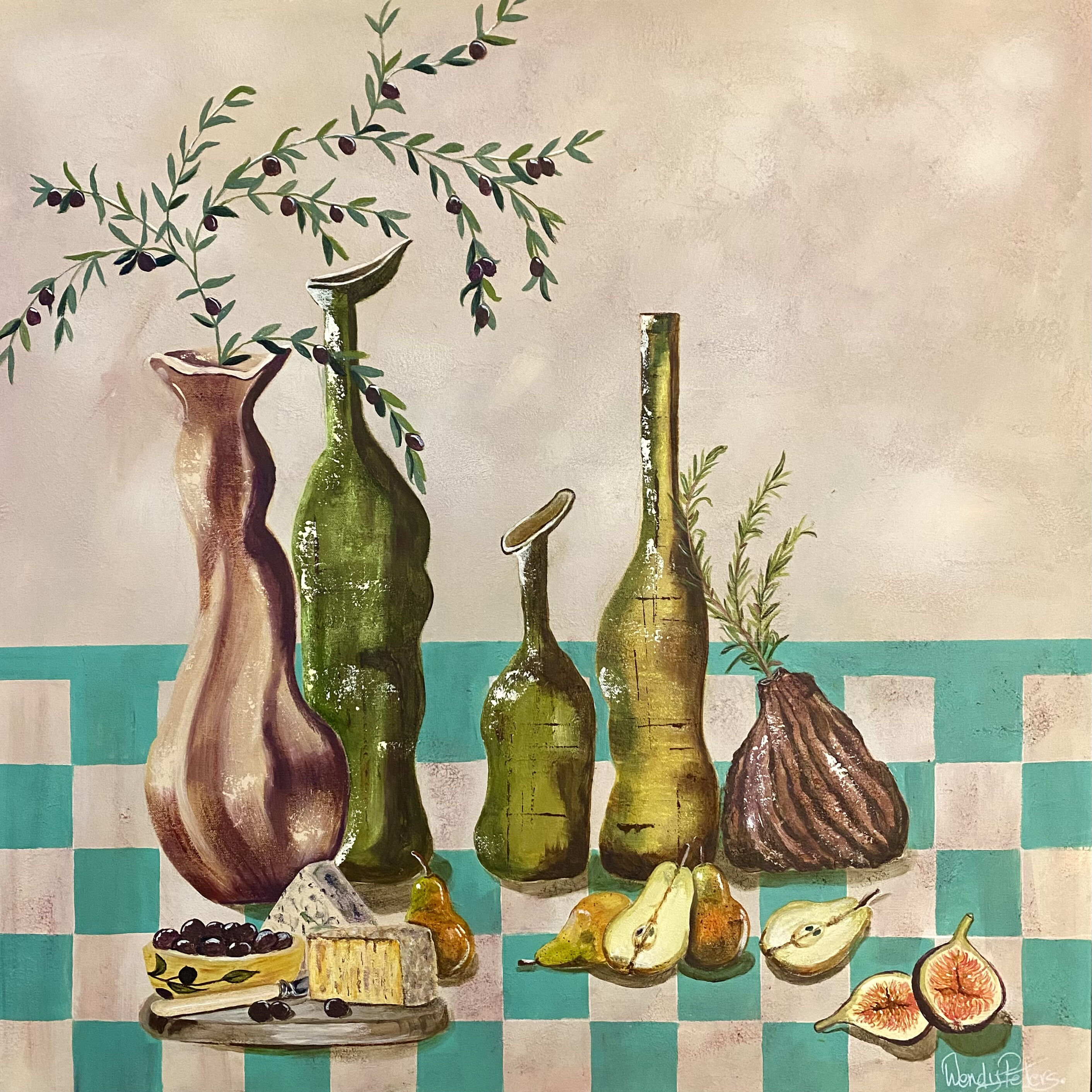 Pears_and_Blue_Cheese_acrylic_80x80_Wendy_Peters