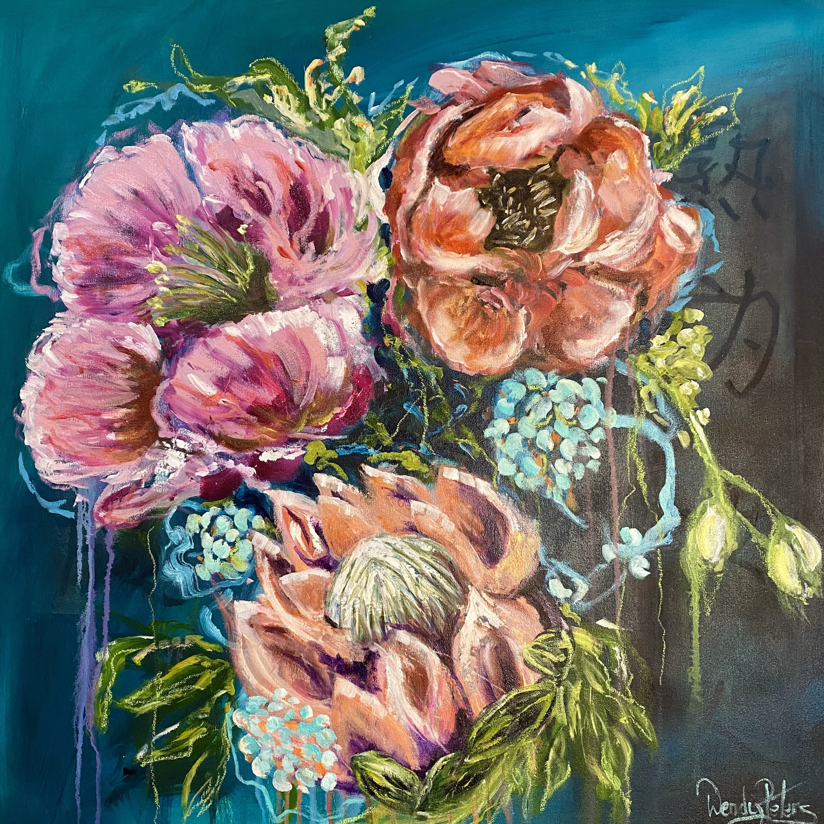 Midnight_Blooms_mixed_media_92x92_Wendy_Peters