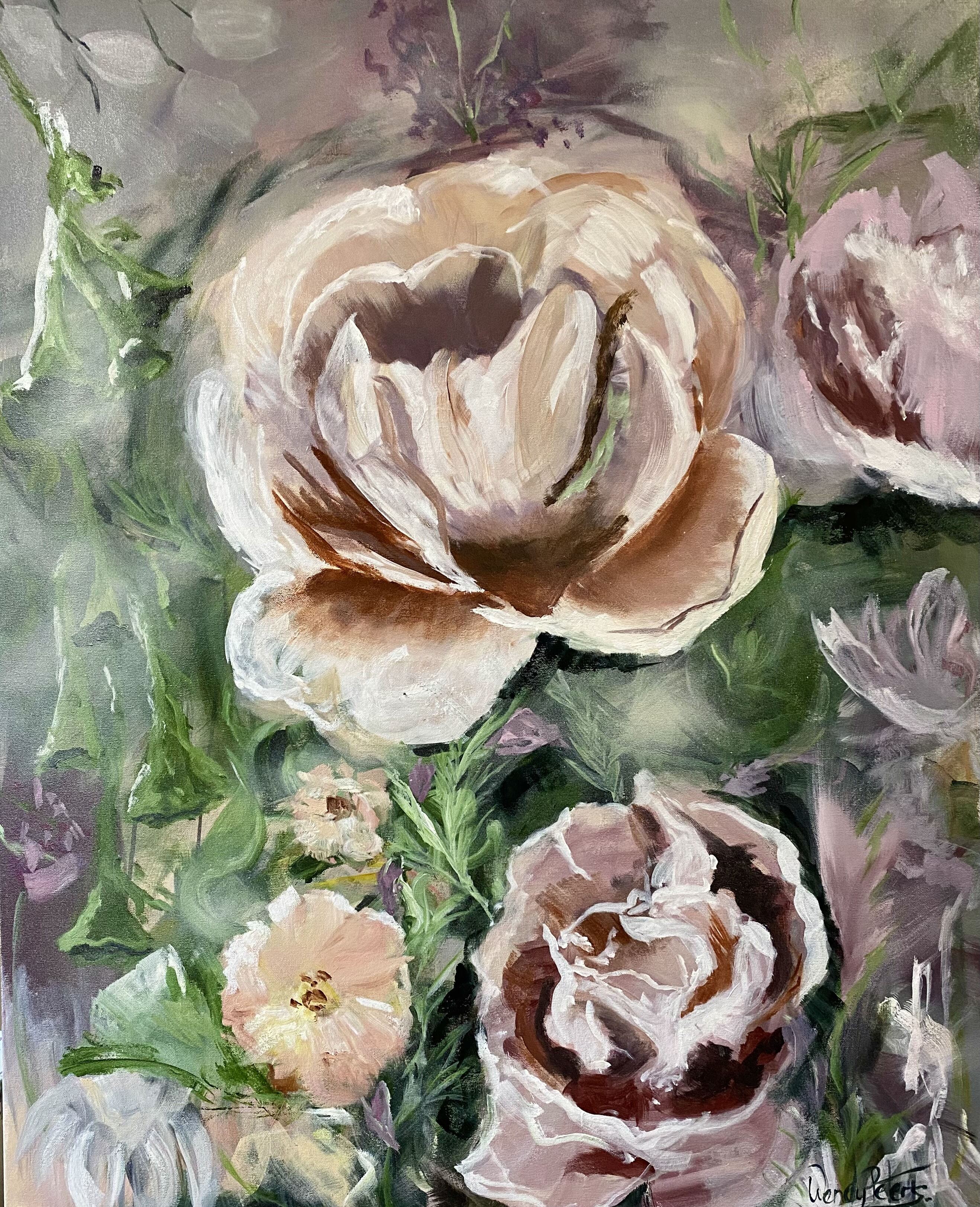 Floral_Alchemy_pink__acrylic_80x100_Wendy_Peters